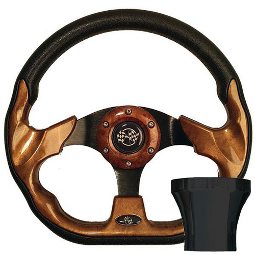 Steering Wheel Kit, Woodgrain/Race 12.5 with Black Adapter, Cc, 06-087