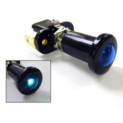 10 Amp Push-Pull Switch Illuminates Blue 12V, 28125