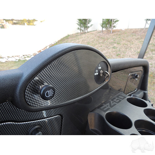 EZ-Go RXV Fleet Carbon Fiber Golf Cart Dash Cover Key/instrument Panel Plate, DASH-0084