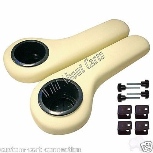 EZGO/Club Car/Yamaha Golf Cart Rear Seat Arm Rest Cushion Cup Holder (Ivory), SEAT-695-I