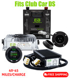 Eco Battery 48-51V 105aH "Thru Hole" Club Car DS Lithium Golf Cart Battery Bundle Kit with Charger & 12V Converter, B-3117