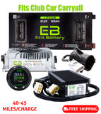 Eco Battery 48-51V 105aH "Skinny" Club Car Carryall Lithium Golf Cart Battery Bundle Kit with Charger & 12V Converter, B-3101