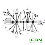 Wiring Harness (LT-4801) for ICON i40F, i40FL, i60, i60L Golf Carts (Must Have ICON Controller), ELE-719-IC, 3.03.004.900233, 3.202.04.000022