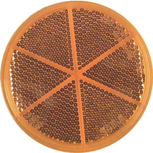 Amber Round Golf Cart Reflector 3" Diameter, 2448
