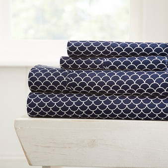 Scallops Patterned 4-Piece Sheet Set ienjoy home