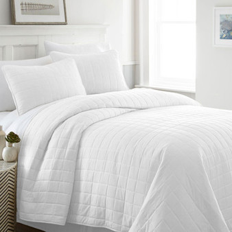 3-Piece Square Quilted Coverlet Set ienjoy home