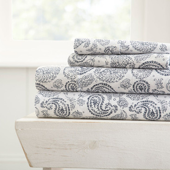 ienjoy Home Coarse Paisley Patterned 4-Piece Sheet Set ienjoy home