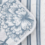 Reversible Quilt Coverlet Set In Duskblue Jacobean/Stripe ienjoy home