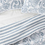 Reversible Quilt Coverlet Set In Duskblue Jacobean/Stripe ienjoy home