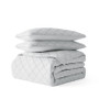Quilted Coverlet Set In Solid Color Diamond Stitch ienjoy home