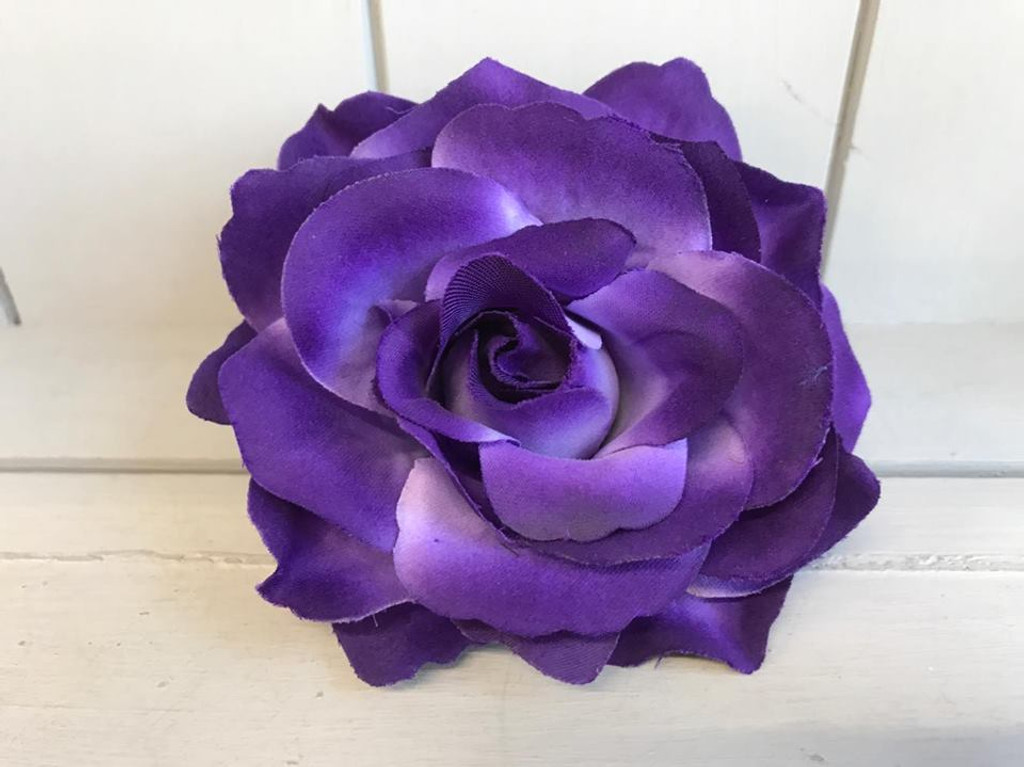 Pin Up Hair Roses with Brooch Attachment - Dark Purple