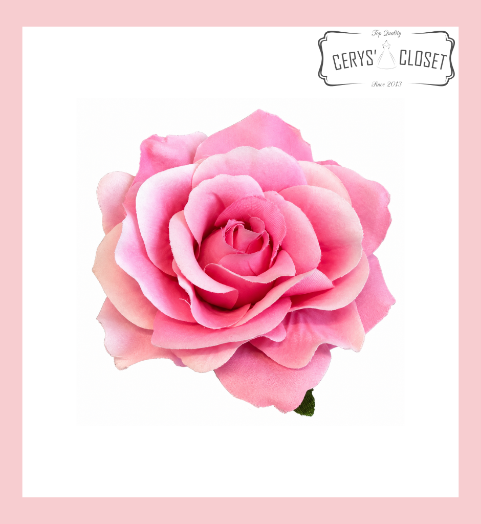 Light pink vintage rose hair flower and brooch clip