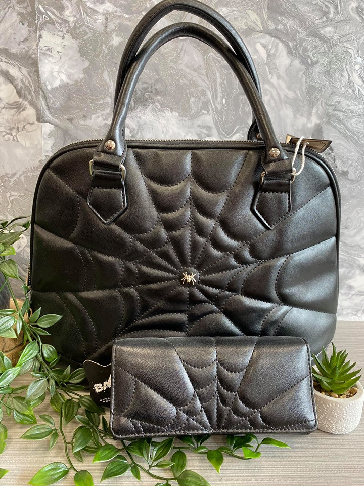 Cobweb Embellished Purse and bag set 