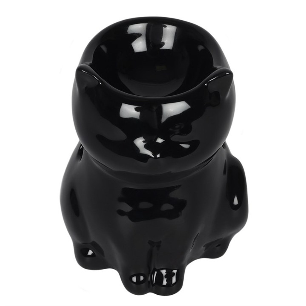 Oil Burner Ceramic Black Cat with Cute Ears