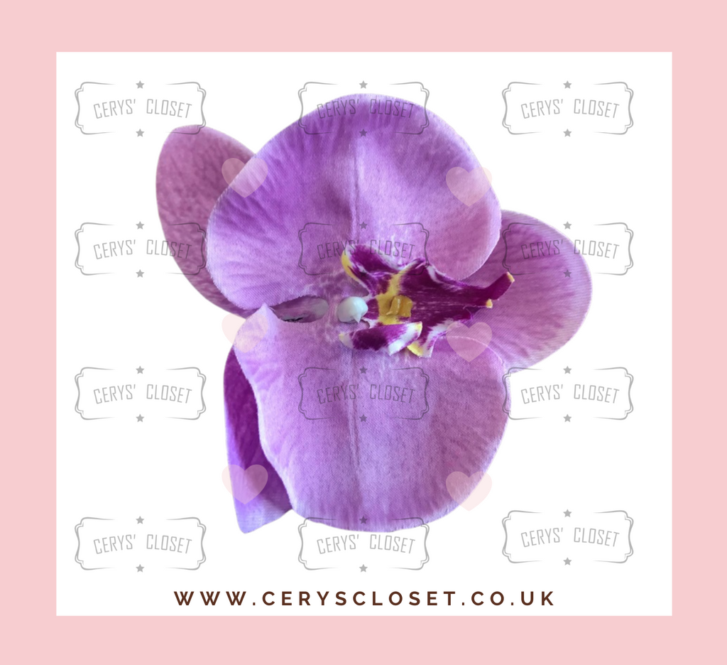 SINGLE FLOWER HAIR ORCHID WITH CROCODILE CLIP - Purple