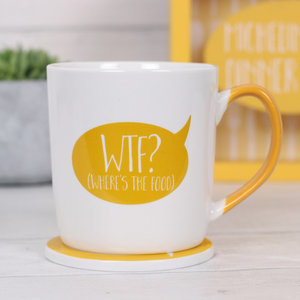 Mug & Coaster Gift Set - Where's The Food