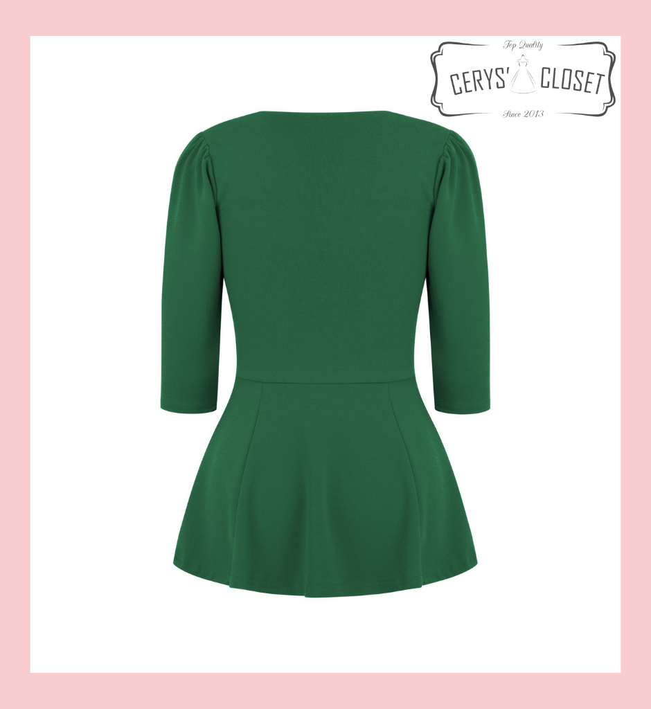 The Betty Peplum Sweetheart Neckline peplum top with 3/4