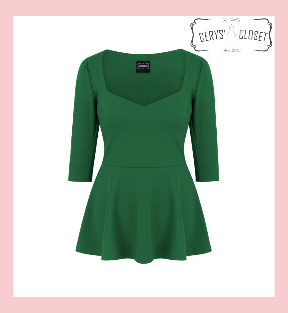 The Betty Peplum Sweetheart Neckline peplum top with 3/4