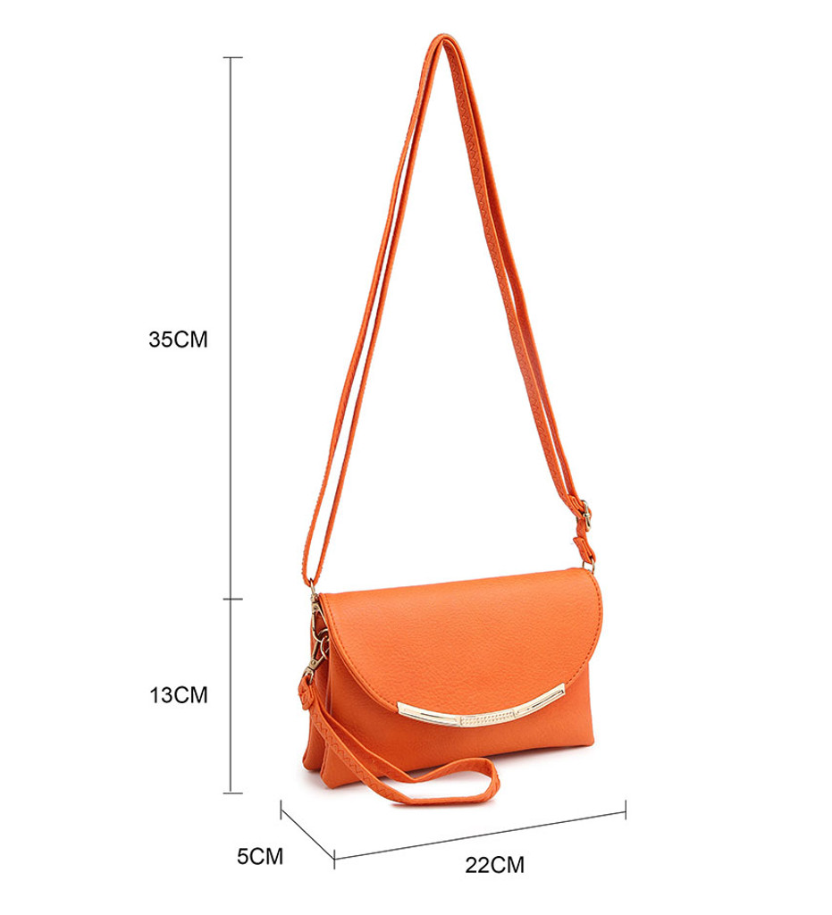 Cross Body Bag with Detachable Wrist Strap and Shoulder Strap - Orange