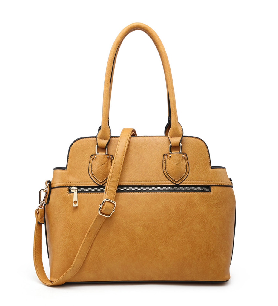 3 Piece Handbag Set with Detachable Shoulder Strap - Yellow