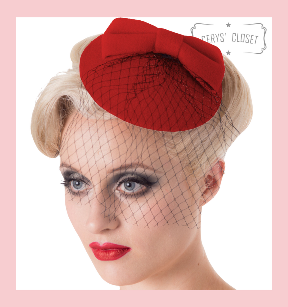 Vintage Style Pill Box Hat Fascinator 