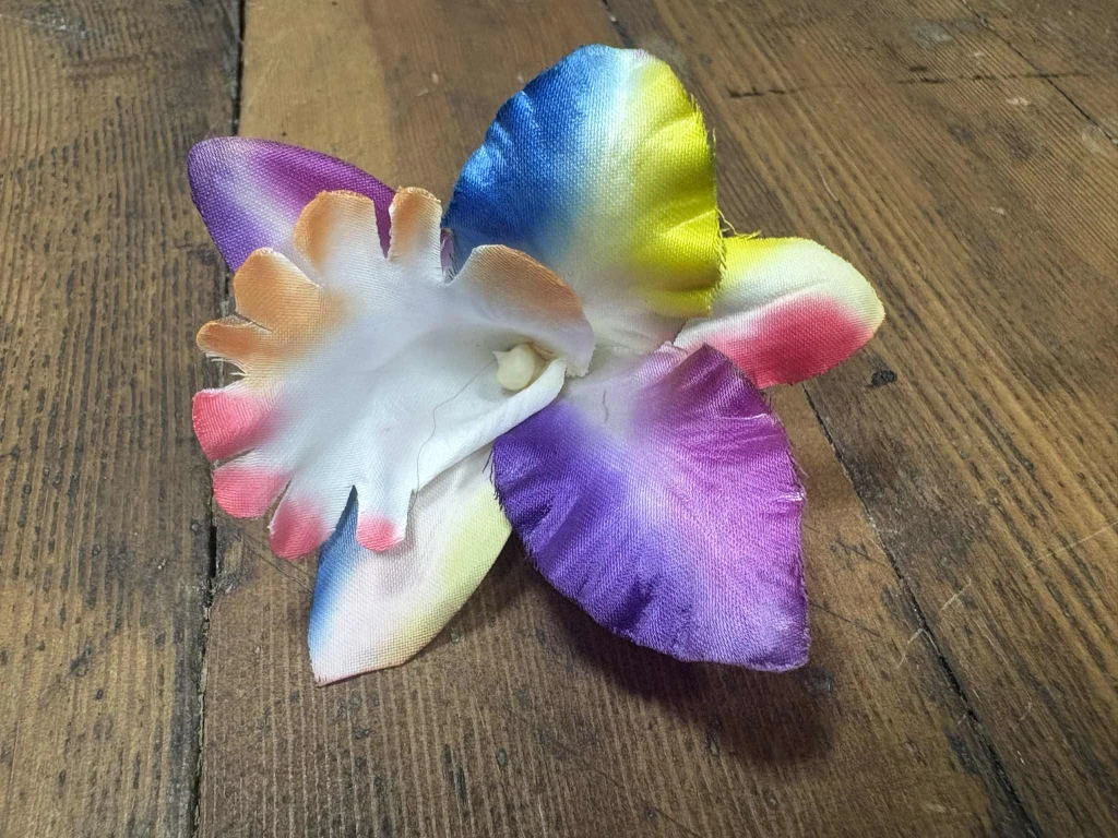 Multi colour single lily vintage hair flower clip