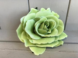 Green vintage rose hair flower and brooch clip