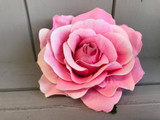 Light pink vintage rose hair flower and brooch clip