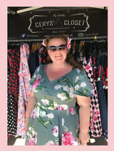 Hearts and Roses London Green and Pink Floral Fluted Sleeve 50s Vintage Inspired Swing Dress - Alisha at Cerys' Closet