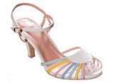 40s and 50s Vintage Inspired Peep Toe Sandals - Multicoloured