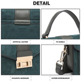 Suede Effect Midi Handbag - Green