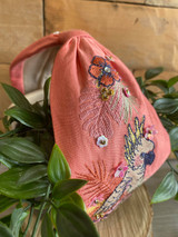 Hand Finished Embroidered Coral Cockatoo Hairband by Powder