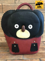 Leather Koala Backpack Maroon and Brown Cerys' Closet