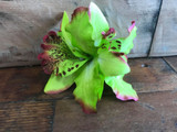 Green double lily vintage hair flower clip
