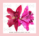 DOUBLE LILY HAIR FLOWERS WITH CROCODILE CLIP - Hot Pink