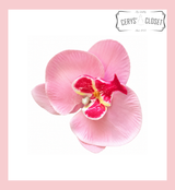 Pink Rockabilly hair orchid flower with clip