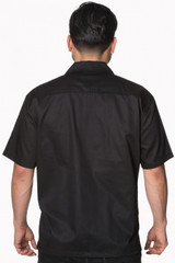SALE Mens Short Sleeve Black and Tartan Shirt