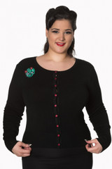 Cactus Skull Banned Black Cardigan 