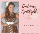 50s Vintage Inspired Brown and White Polka Dot Pretty Woman Audrey Neckline Sleeveless Swing Dress. Hearts and Roses Dress at Cerys' Closet