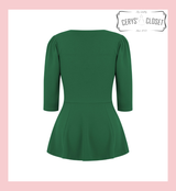 The Betty Peplum Sweetheart Neckline peplum top with 3/4