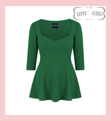 The Betty Peplum Sweetheart Neckline peplum top with 3/4
