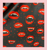 LIMITED EDITION PRINT Vampire Teeth with Red Lips 50s Vintage Inspired "Bite Me" Vera Sweet Heart Swing Dress by Cerys' Closet