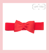 Red 50s Vintage Inspired Elasticated Waspie Satin Bow Belt Banned apparel at Cerys' Closet
