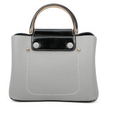Cute Double Handled Button Tote Bag with Detachable Shoulder Strap - Grey