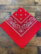 100% Cotton Red paisley cotton bandana hair scarf