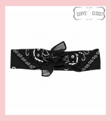 Black paisley cotton bandana hair scarf