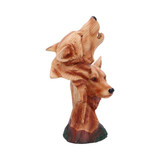 Natural Call Howling Wolf Wood Effect Bust