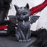 Small Malpuss Winged Black Cat Figurine