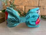 Hand Finished Embroidered Mint Zebra Hairband by Powder