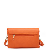 Cross Body Bag with Detachable Wrist Strap and Shoulder Strap - Orange